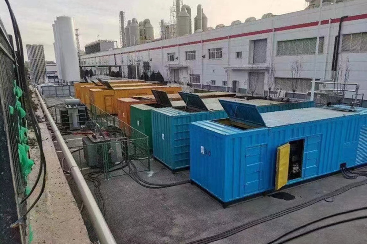 梨林镇发电机租赁施工现场